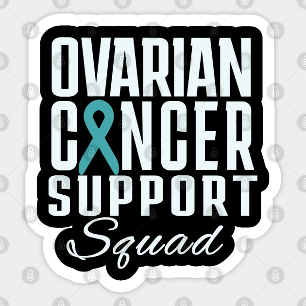 Ovarian Cancer Support Squad Sticker by Quincey Abstract Designs